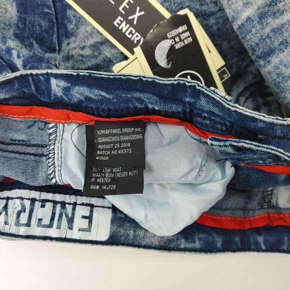 NWT Encrypted NYC Flex Denim Bleached Zip Jeans Zippered Knees Women Size: 10 - Picture 14 of 15